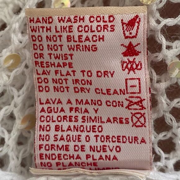 Faded Glory Crochet Boho Sequin Top Womens Size L (12-14) - Picture 9 of 9